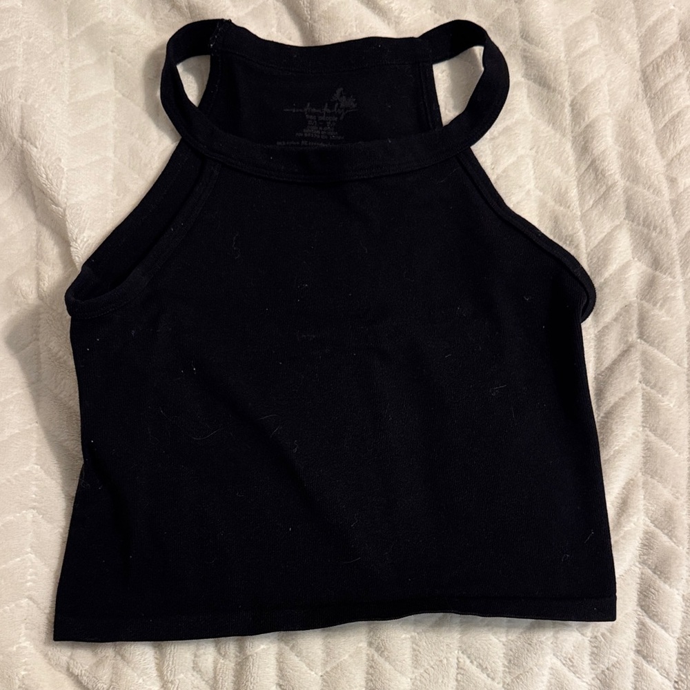 NWOT Free people movement happiness runs crop tank xs/s in black